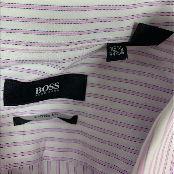 Lot of 3 BOSS Hugo Boss sharp fit dress shirts 
size 16 1/2 x 34-35 EPC - Picture 3 of 4